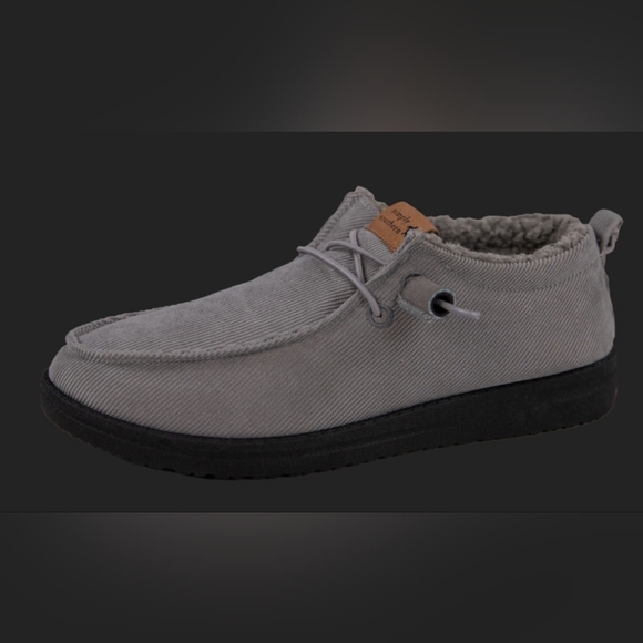 Simply Southern Shoes - Corduroy Fleece Women's Slip-on Shoes - Gray - by Simply Southern Size 9